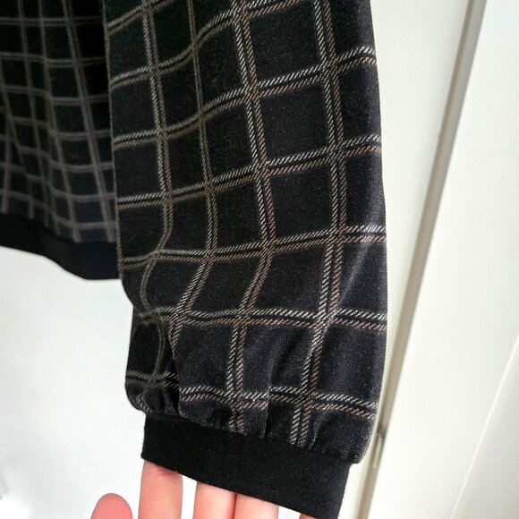 Axes Femme Checkered Blouse Shirt with Lace Ribbon detail - Picture 4 of 6